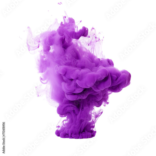 Transparent purple smoke cloud isolated