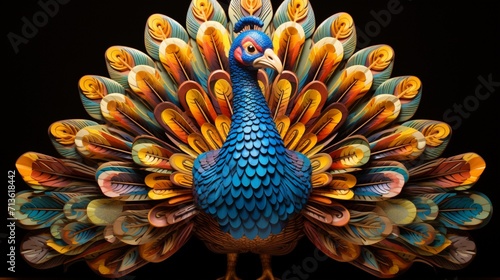 Majestic Turkey Showcasing Vibrant Plumage in Full Glory - AI-Generative