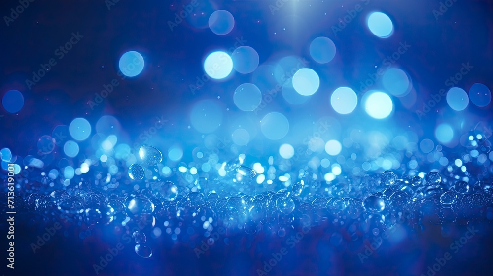 Obraz premium blue glow particle abstract bokeh background 