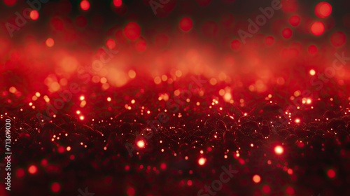 red glow particle abstract bokeh background 
