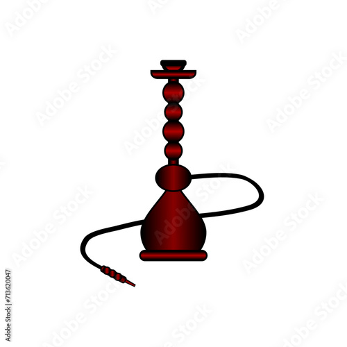 Hookah icon on white.