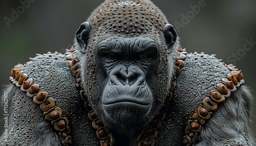 gorilla face, front photo