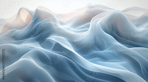 Ethereal Blue Fabric Waves