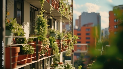 Abundant Balcony Filled With Flourishing Plants, Earth Day © Naqash