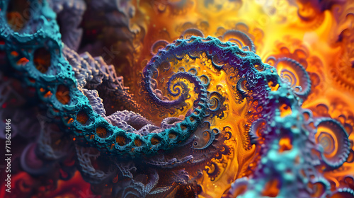 An otherworldly invertebrate dances through a vibrant reef of mesmerizing fractals  a stunning display of the beauty and complexity of nature