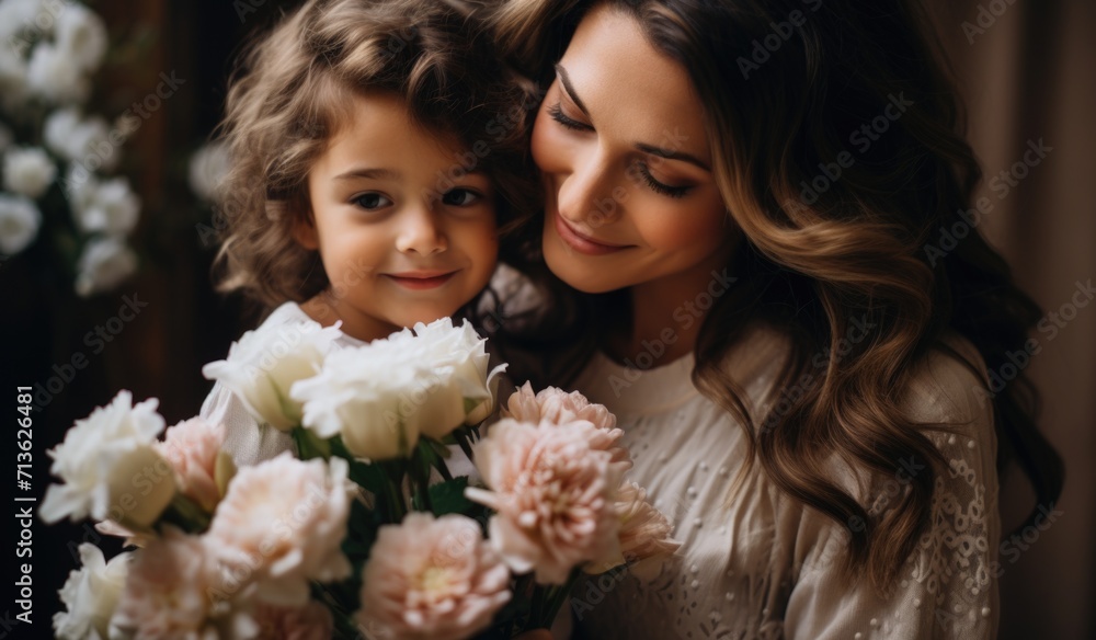 In this heartwarming image, a loving mother embraces her child with warmth and tenderness, forming a beautiful bond filled with joy, security, and the purest form of maternal love. In this heartwarming image, a loving mother embraces her child with warmth and tenderness, forming a beautiful bond filled with joy, security, and the purest form of maternal love.