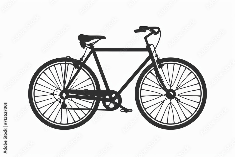 A sleek and minimalist black bicycle, with a strong and sturdy frame and wheels, ready to transport you on an exhilarating cycling adventure through the streets and roads