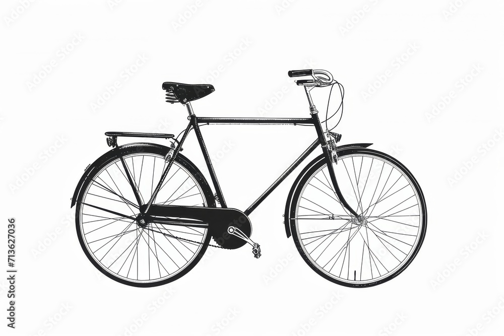 An elegant vintage bicycle with a sleek black frame and shiny chrome wheels, ready to take you on a journey through time and memories