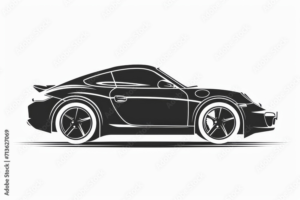An elegant, hand-drawn sketch of a sleek and powerful luxury sports car, showcasing its intricate automotive design and impressive wheels