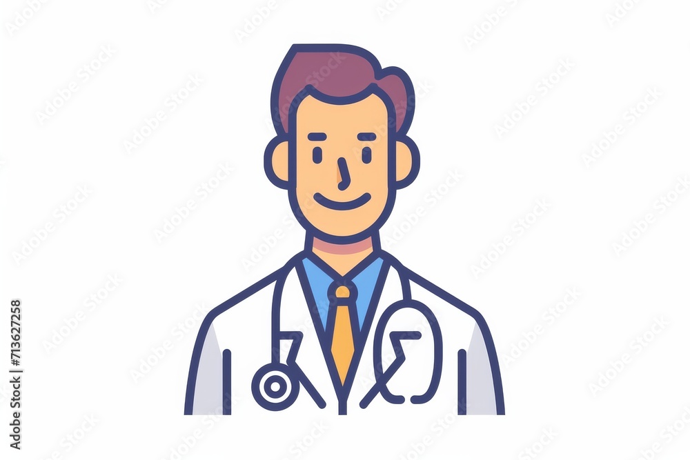 A whimsical cartoon illustration of a man wearing a white coat, his human face sketched in detailed line art, evoking a sense of creativity and imagination A whimsical cartoon illustration of a man wearing a white coat, his human face sketched in detailed line art, evoking a sense of creativity and imagination