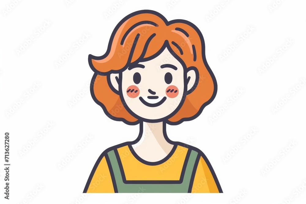 An animated illustration of a woman, drawn in playful line art and vibrant colors, exuding a sense of whimsy and charm An animated illustration of a woman, drawn in playful line art and vibrant colors, exuding a sense of whimsy and charm