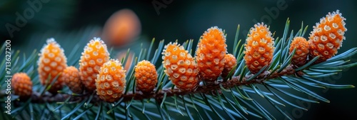 Blooms Of Dwarf Mountain Pine Pinus Mugo Infloresc, Background Image, Background For Banner, HD photo