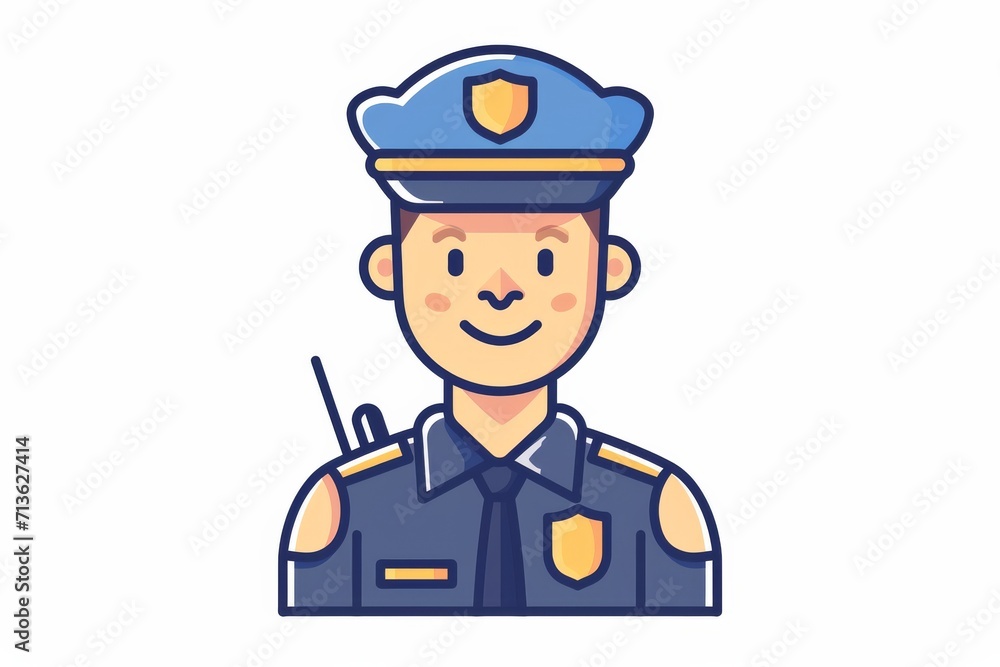 A playful sketch of a cartoon police officer, captured in a lively clipart style and filled with whimsical details that evoke a sense of nostalgia A playful sketch of a cartoon police officer, captured in a lively clipart style and filled with whimsical details that evoke a sense of nostalgia
