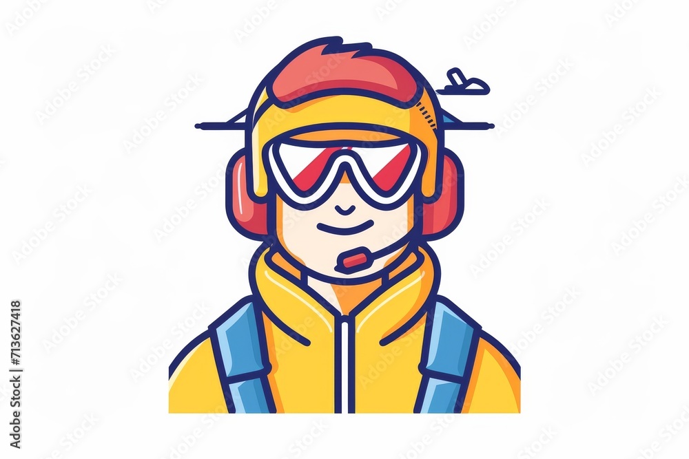 A whimsical illustration of a daring man, adorned in a helmet and goggles, captured through the art of sketching and brought to life with the use of vibrant colors and playful cartoon elements A whimsical illustration of a daring man, adorned in a helmet and goggles, captured through the art of sketching and brought to life with the use of vibrant colors and playful cartoon elements