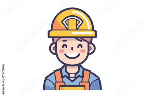 A lively sketch of a construction worker in a vibrant animated cartoon style  wearing a hard hat and ready to tackle any project with his trusty tools