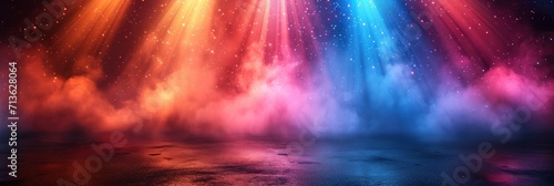 Blue Red Abstract Flash Rays Glow Blurred Neon, Background Image, Background For Banner, HD