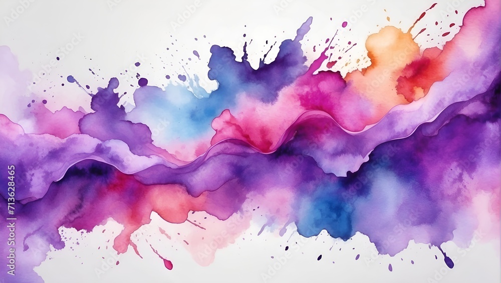 Purple Color Abstract Watercolor Background