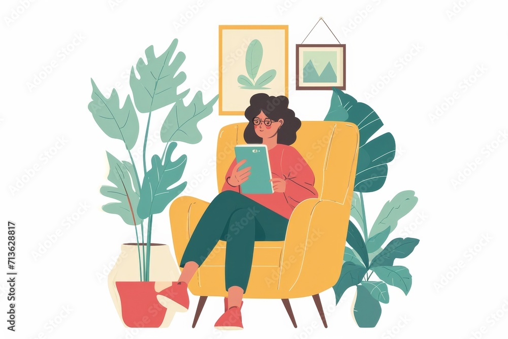 A mother's love captured through her child's imaginative drawing, beautifully illustrated on a tablet as she sits in her vibrant cartoon-inspired clothing, creating a timeless work of art A mother's love captured through her child's imaginative drawing, beautifully illustrated on a tablet as she sits in her vibrant cartoon-inspired clothing, creating a timeless work of art