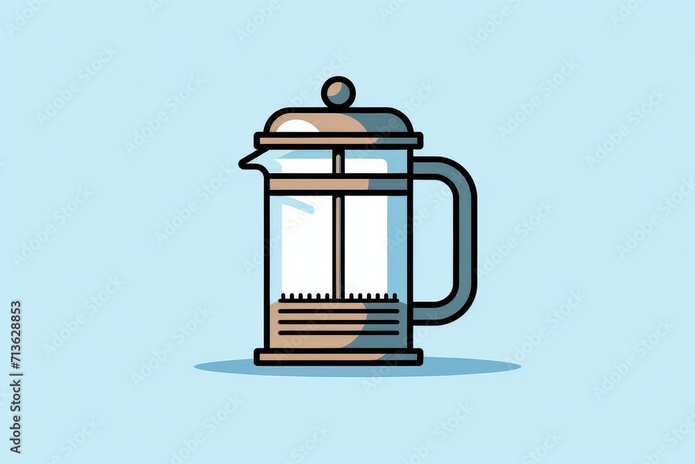 An illustrated coffee maker adorned with a whimsical lamp lid, adding a touch of playful charm to your morning routine An illustrated coffee maker adorned with a whimsical lamp lid, adding a touch of playful charm to your morning routine
