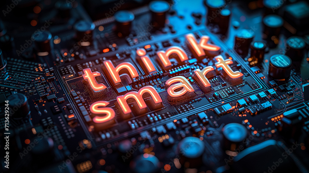 Fototapeta premium AI-Generated Motherboard Circuit with 