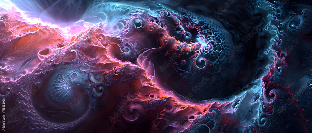 Vibrant patterns of nature captured in a mesmerizing fractal art Vibrant patterns of nature captured in a mesmerizing fractal art