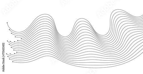 Abstract Wavy Lines Background with Super Dynamic Network Flow