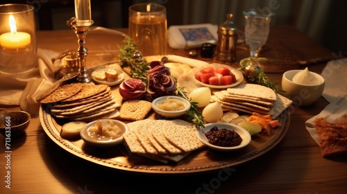 Plate of Crackers and Fruit on Table  Snack With Fresh and Sweet Flavors  Passover