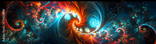 Vibrant hues dance within a mesmerizing fractal  creating a vivid display of art and graphics captured in a screenshot