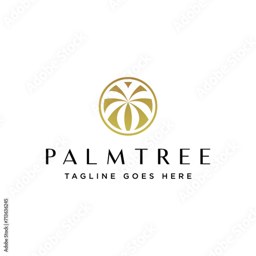 palm tree logo vector icon illustration