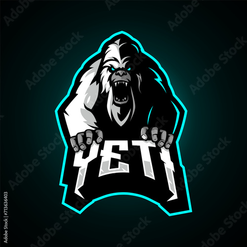 Yeti esport logo design vector