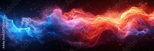 Red Blue White Fluid Colors Wave On Black Grainy, Background Image, Background For Banner, HD