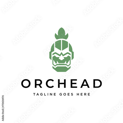 Stylized portrait of the orc logo icon mark