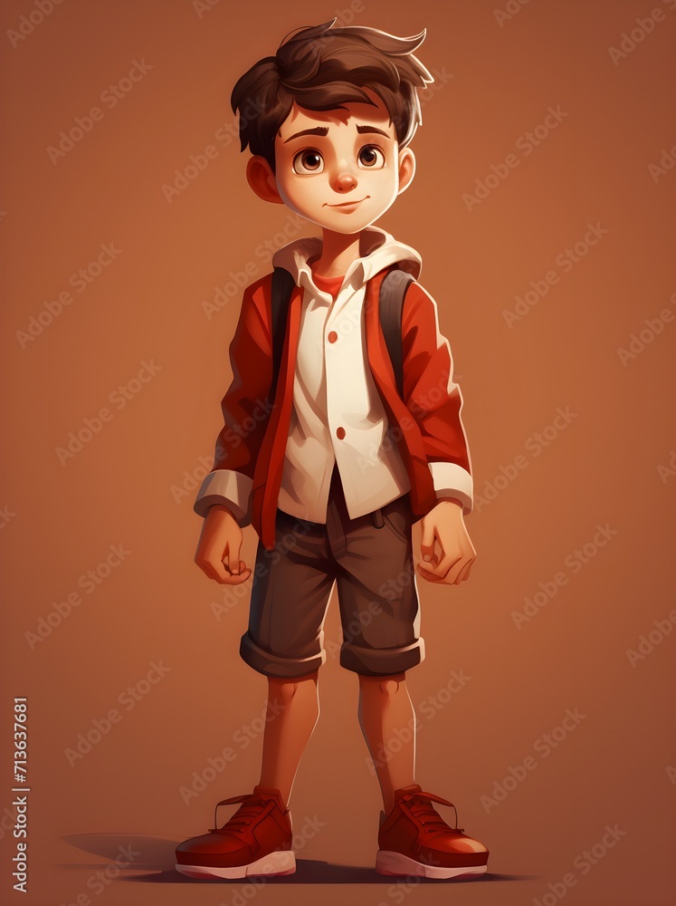 Young smiling happy cheerful American teen boy student going to school ready orange background studio cartoon style portrait school pupil college concept Young smiling happy cheerful American teen boy student going to school ready orange background studio cartoon style portrait school pupil college concept