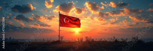 Turkish Flag Monument Mustafa Kemal Ataturk, Background Image, Background For Banner, HD photo