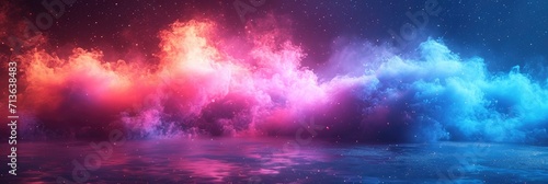 Vibrant Blue Pink Neon Colors Gradient On Black, Background Image, Background For Banner, HD