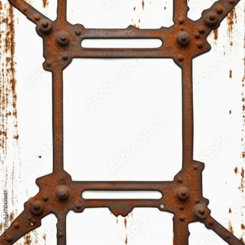 rusty frame on a white background