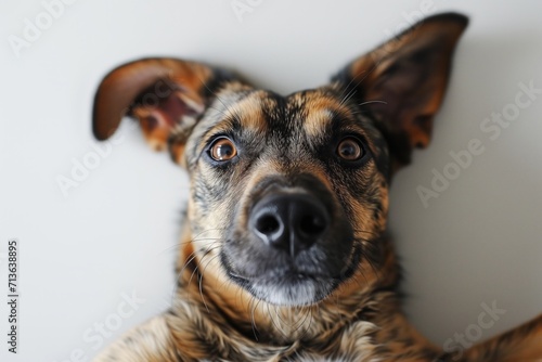 Funny Mixed Breed Dog taking a selfie