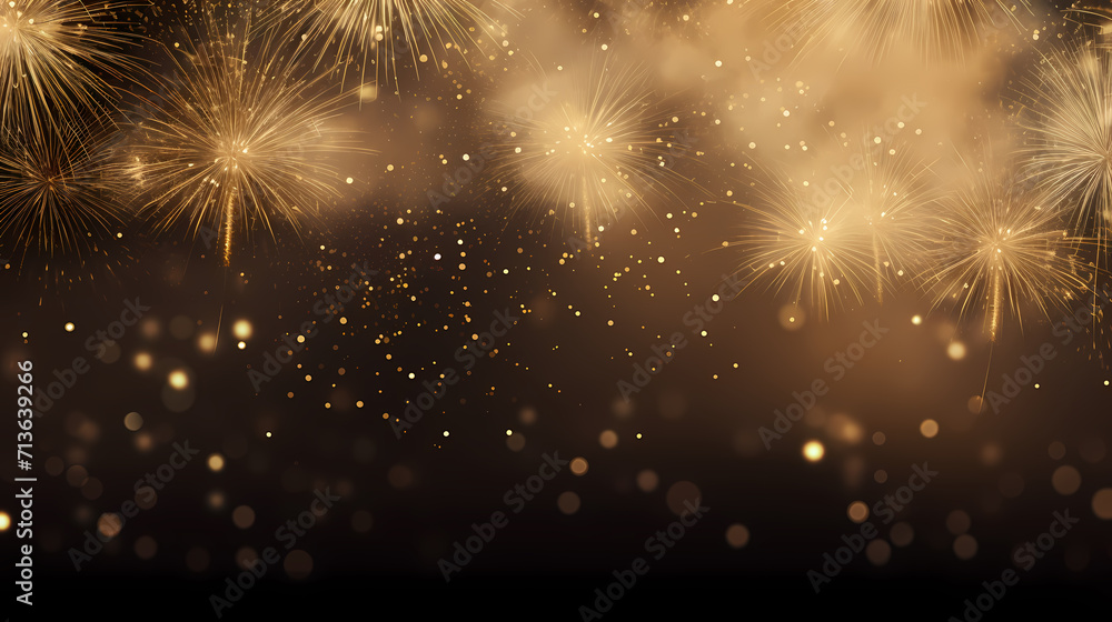 Fototapeta premium Beautiful creative holiday background with fireworks and sparkles