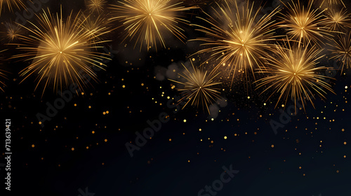 Beautiful creative holiday background with fireworks and sparkles