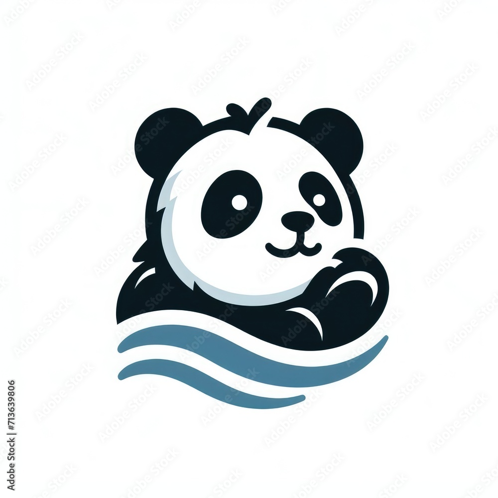 Fototapeta premium Panda logo icon.