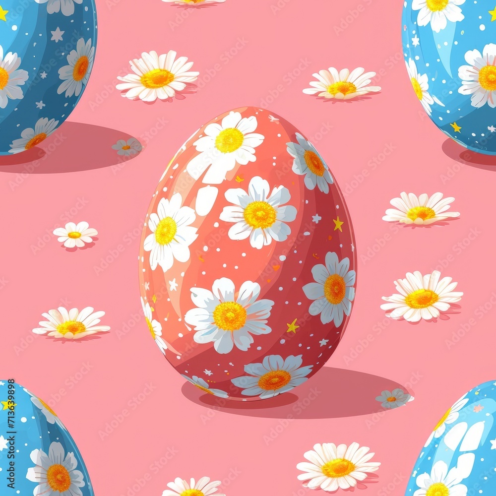A seamless pattern of easter eggs on a plain background with pastel spring colors. A seamless pattern of easter eggs on a plain background with pastel spring colors.