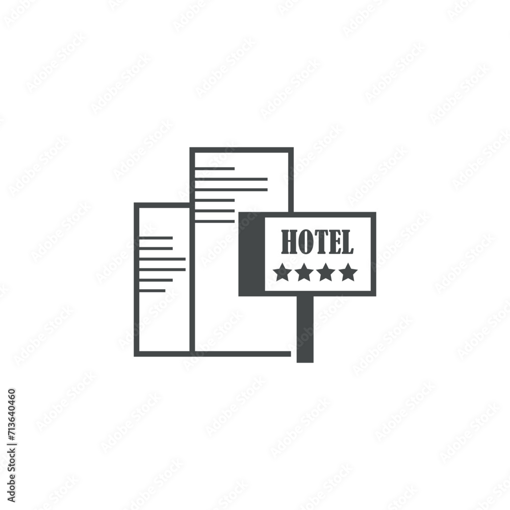 Drawn hotel on white background Drawn hotel on white background