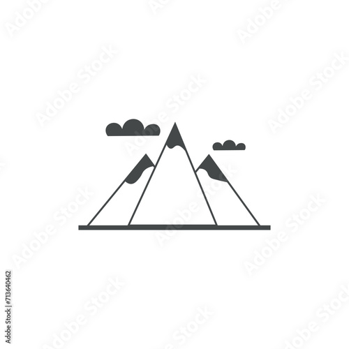 Drawn mountains on white background