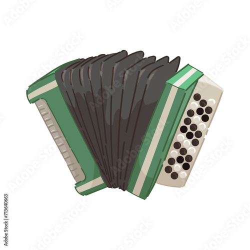 Drawn accordion on white background