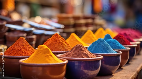 Aromatic Spice Haven: Explore the Exotic Array of Spices in an Indian Market, Where Colorful Stalls Showcase Locally-sourced Flavors, Creating a Culinary Adventure for the Senses.