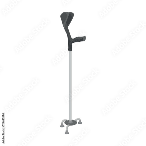 Tripod walking stick on white background