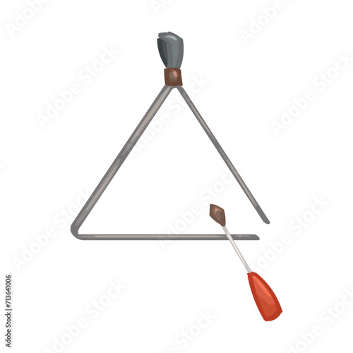 Percussive triangle on white background