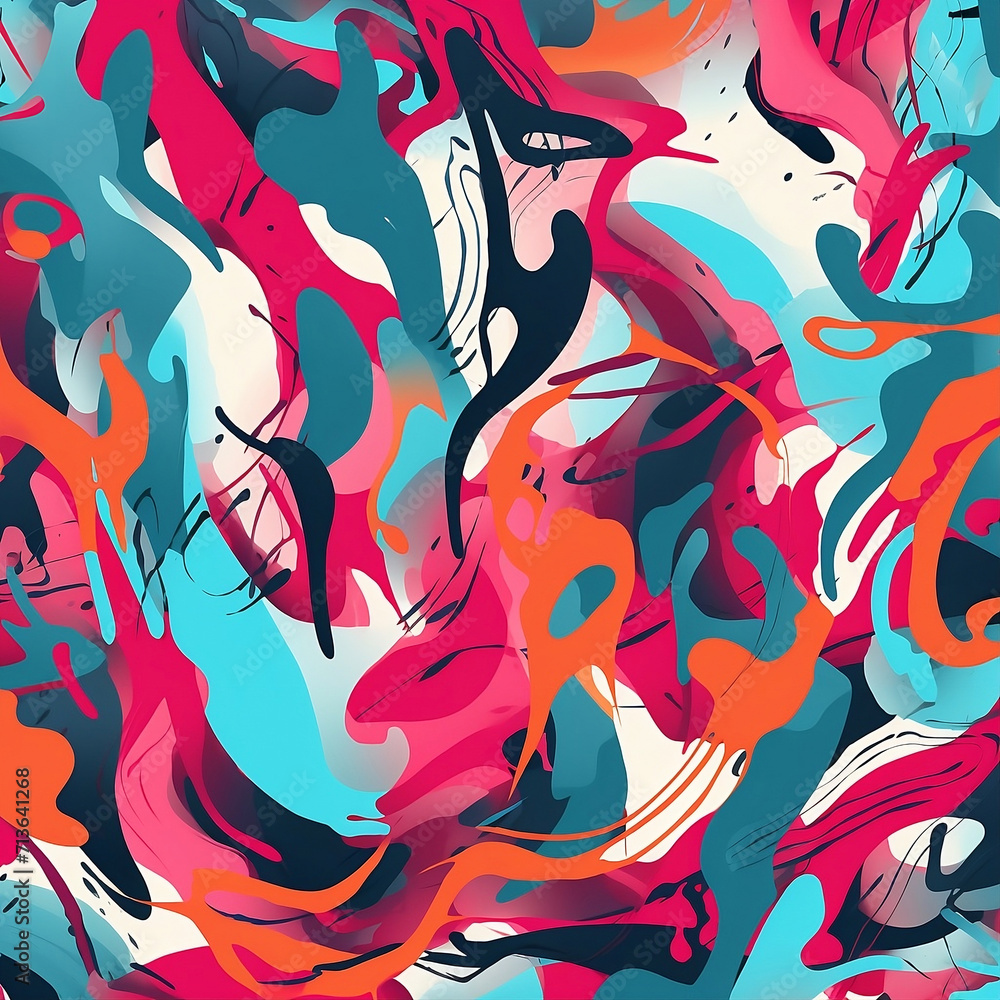 Abstract background drawn with the brush on a gray background illustration, in the style of graffiti lettering, light crimson and teal, bold lines, bright colors, expressive gestures, bold colors 1:1 Abstract background drawn with the brush on a gray background illustration, in the style of graffiti lettering, light crimson and teal, bold lines, bright colors, expressive gestures, bold colors 1:1