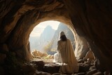Resurrection moment: jesus christ's rebirth, the unveiling of the tomb in the sacred cave, a divine narrative of hope, faith, and spiritual awakening in Christian tradition Easter