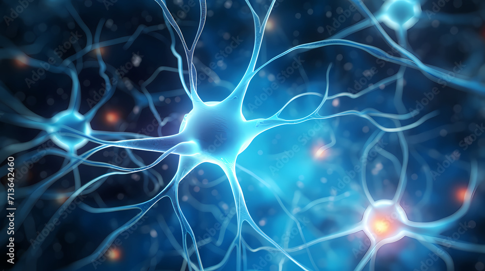 Nervous system, central nervous cells of the brain, neuroscience background Nervous system, central nervous cells of the brain, neuroscience background